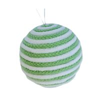 Mint White Fabric Ball Hanging 10cm