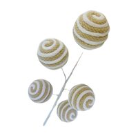 Champagne White Fabric Ball Spray 50cm