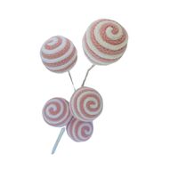 Pink White Fabric Ball Spray 50cm