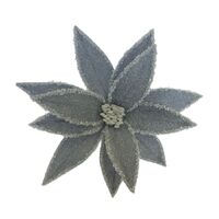 Grey Iced Poinsettia 32cm