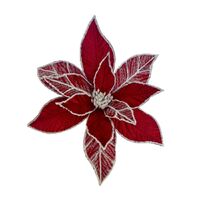 Red White Poinsettia 29cm
