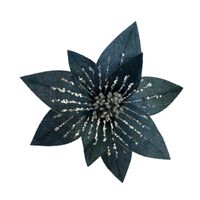 Blue Silver Poinsettia 30cm