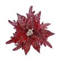 Red Glitter Poinsettia 32cm