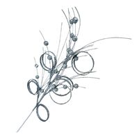 Silver Swirl Ball Spray 76cm