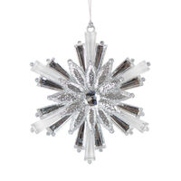 Clear Silver Starburst Hanging 11cm
