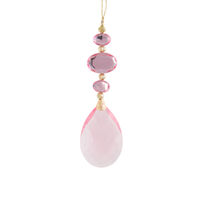 Jewel Drop Wide Pink Hanging 15cm