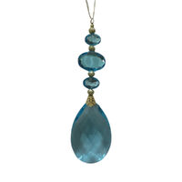 Jewel Drop Wide Teal Hanging 15cm