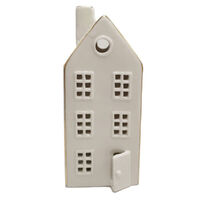 White Ceramic LED Circle House Large 18cm