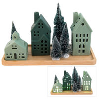Christmas LED House Set Green 36cm