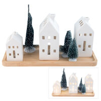 Christmas LED House Set White 36cm