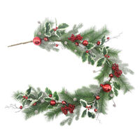 Holly Red Ball Garland 152cm