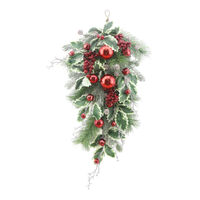 Holly Red Ball Teardrop 68cm