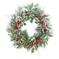 Holly Red Ball Wreath Large 60cm