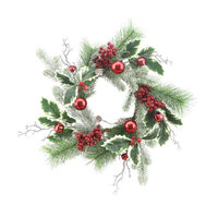 Holly Red Ball Wreath Small 41cm