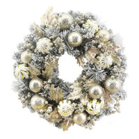 Champagne Holly Wreath 60cm