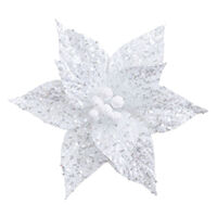 Poinsettia White Pearl Leaves 25cm
