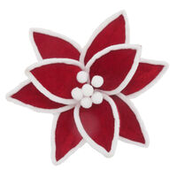 Poinsettia Red Embossed White Edge 30cm