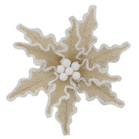 Poinsettia Natural White Edge 28cm