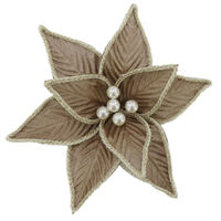 Poinsettia Tan Rope Edge 26cm