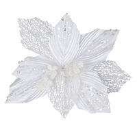 Poinsettia White Solid & Sheer 30cm