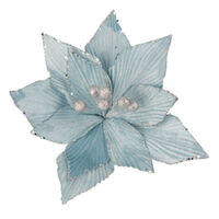 Poinsettia Sky Blue Champagne Centre 30cm