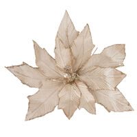 Poinsettia Shiny Champagne Leaf 40cm
