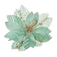 Poinsettia Mint Champ Sequin Lines 25cm