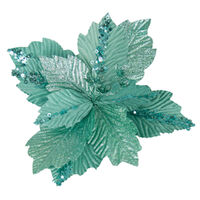 Poinsettia Teal w. Teal Sequin Lines 36cm