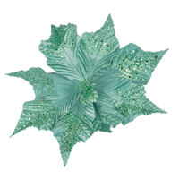 Poinsettia Teal & Teal Glitter 33cm