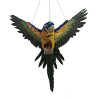Sequin Flying Parrot Green 40cm
