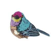 Sequin Sparrow Aqua Gold 16cm