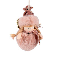 Fabric Pink Hanging Angel w. Body 10cm