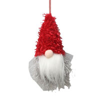 Fabric Red Hanging Gnome Head 12cm
