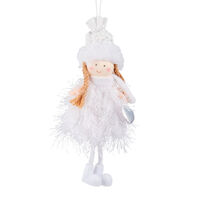Fabric White Hanging Angel 19cm