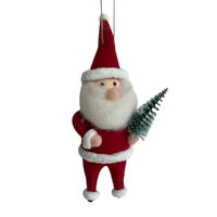 Woollen Red Hanging Santa w. Tree 18cm