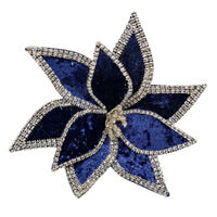 Braid Edge Poinsettia Navy 23cm