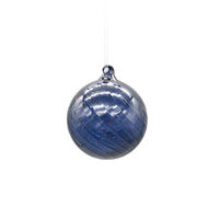 Bauble Navy Glass 10cm