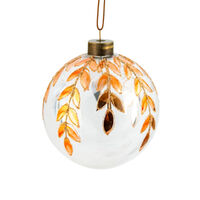 Ball Clear Copper Gold Leaves Glass 10cm