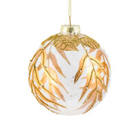 Ball Clear Champagne Leaves Glass 10cm