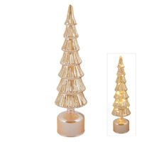 Rotating LED Tree Gold Glass Large 41cm
