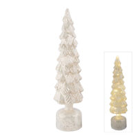 Rotating LED Tree White Glass Large 41cm