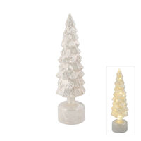 Rotating LED Tree White Glass Small 37cm