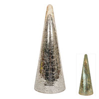 Mercury Glass LED Cone Tree Gold Large 41cm