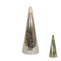 Mercury Glass LED Cone Tree Gold Small 32cm