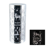 Electro LED Christmas Pillar Silver Large 25cm