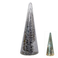 Mercury Glass LED Cone Tree Silver Large 41cm
