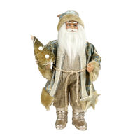 Fabric Santa Gold Silver w. Star 46cm