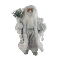 Fabric Santa Silver White Fur 46cm