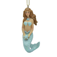 Aqua Mermaid w. Starfish Hanging 4cm
