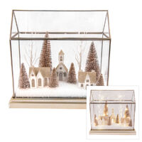 House Scene w. LED Lights Champagne 33cm
